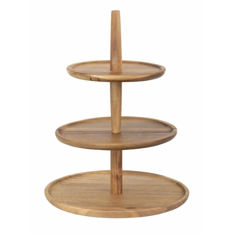 Petit Prix Présentoir en Acacia Ø305 x H395 mm - 3 niveaux