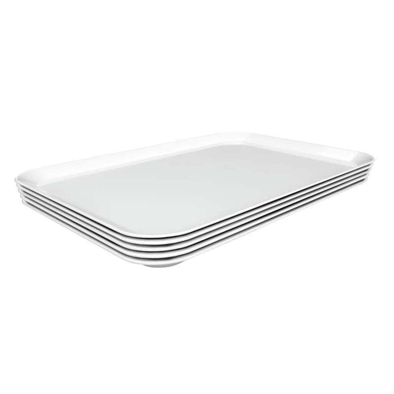 Plat de Présentation Mélamine Blanc - L 280 x P 420 x H 17 mm - Lot de 5 Vente Directe