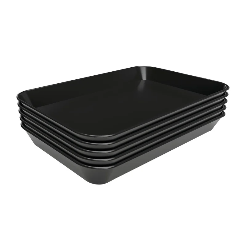 Plat de Présentation Mélamine Noir - L 250 x P 350 x H 40 mm - Lot de 5 Quantité Limitée