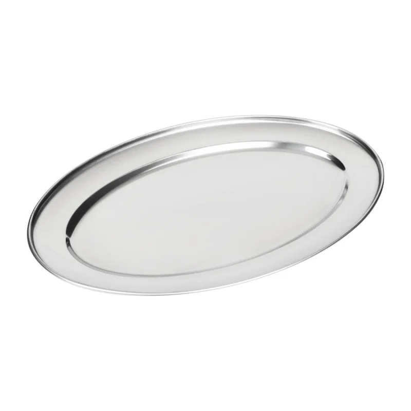 Prix Promo Plat De Service Ovale Inox - 500mm