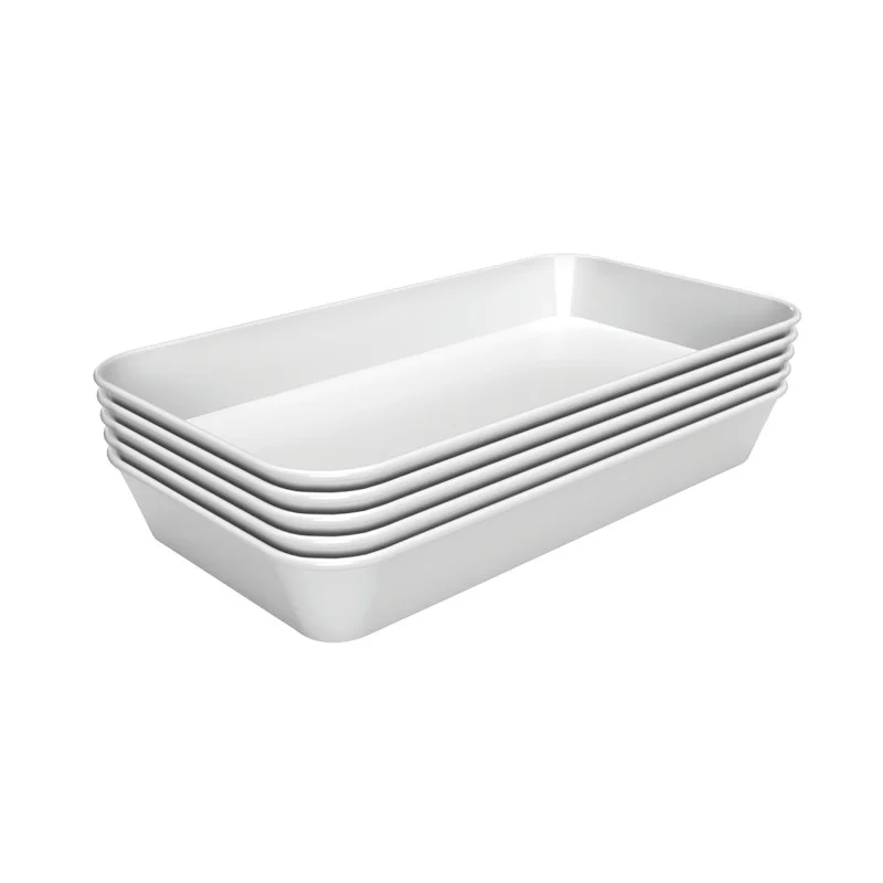Plat de Présentation Mélamine Blanc - L 160 x P 290 x H 17 mm - Lot de 5 Meilleure Vente