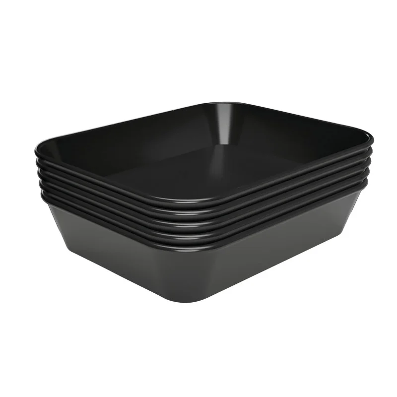 Offre Limitée Plat de Présentation Mélamine Noir - L 150 x P 190 x H 40 mm - Lot de 5
