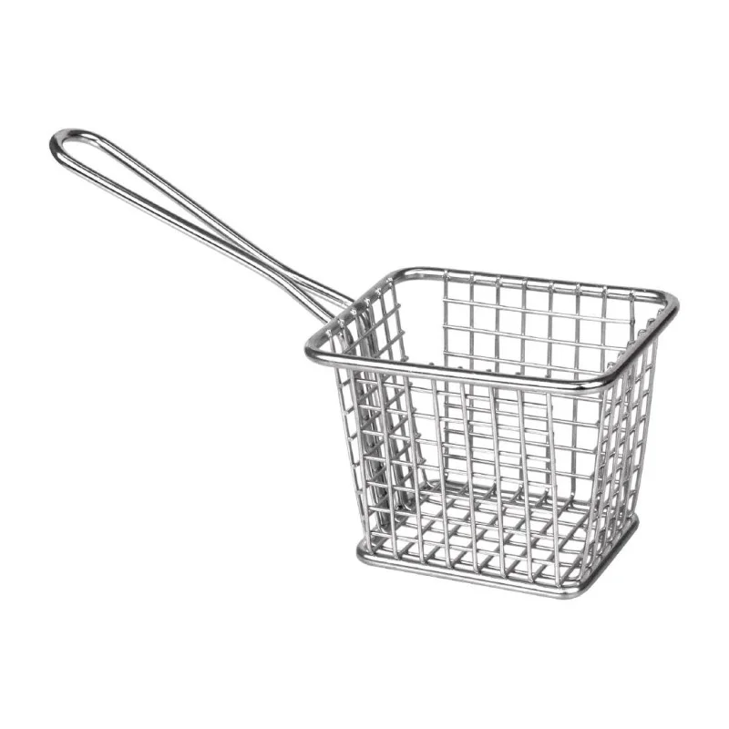 Réduction Petit Panier Carré De Présentation Avec Manche Long En Inox