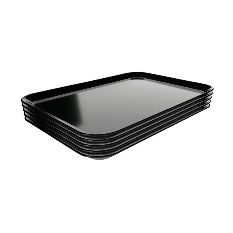Plat de Présentation Mélamine Noir - L 240 x P 350 x H 17 mm - Lot de 5 Commande En Gros