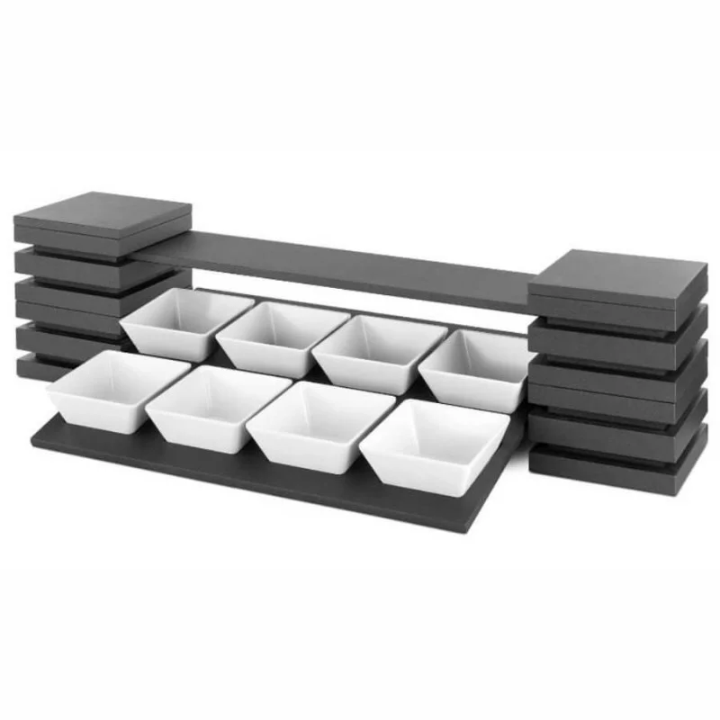 Kit de Présentation Buffet - 2 Niveaux - 8 Bols Carrés Quantité Limitée