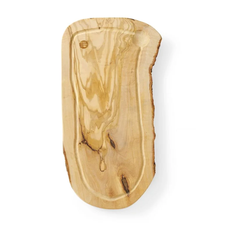 Planche à Découper avec Rigole en Bois d'Olivier - 400 x 250 mm Top Vente