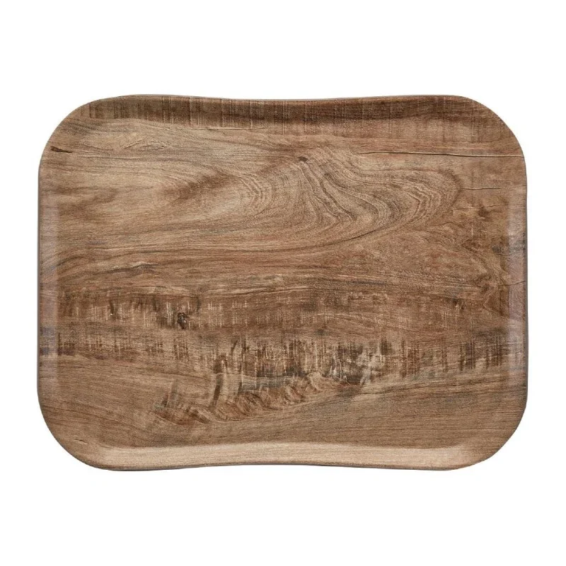 Plateau Polyester Century Aspect Naturel Bois Olivier Clair - 330 X 430Mm Top Vente
