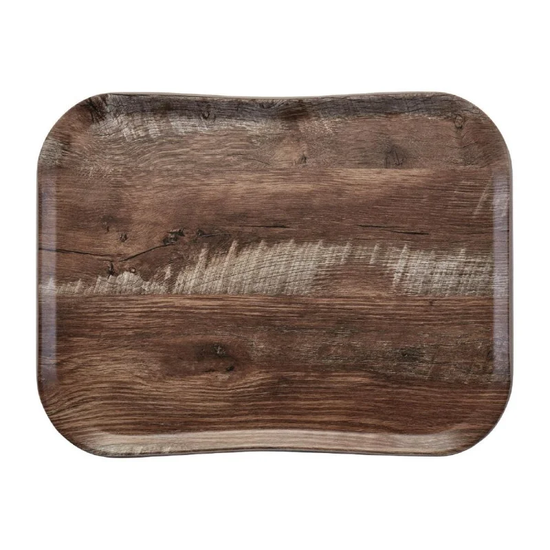 Prix Cassé Plateau Polyester Century Aspect Naturel Bois Chêne Foncé - 360 X 460Mm