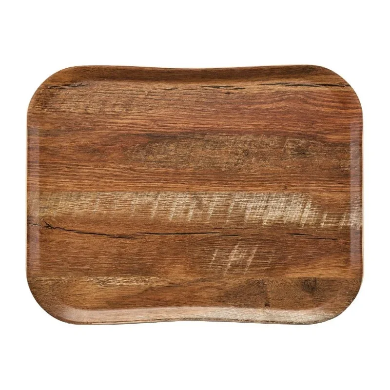 Paiement Sécurisé Plateau Polyester Century Aspect Naturel Bois Chêne Brun - 360 X 460Mm