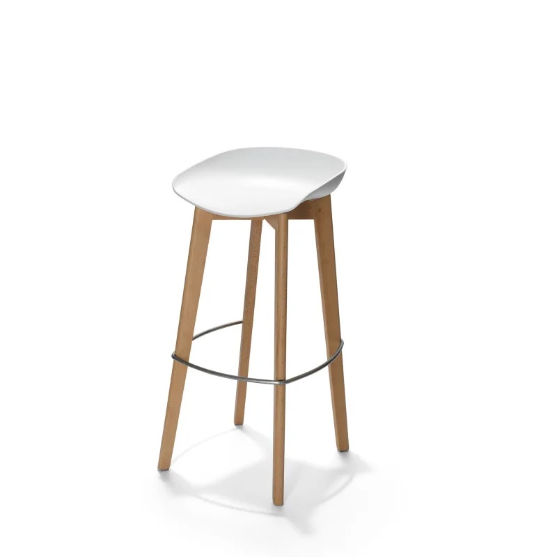 Expédition Rapide Tabouret de Bar Keeve sans Dossier - Blanc
