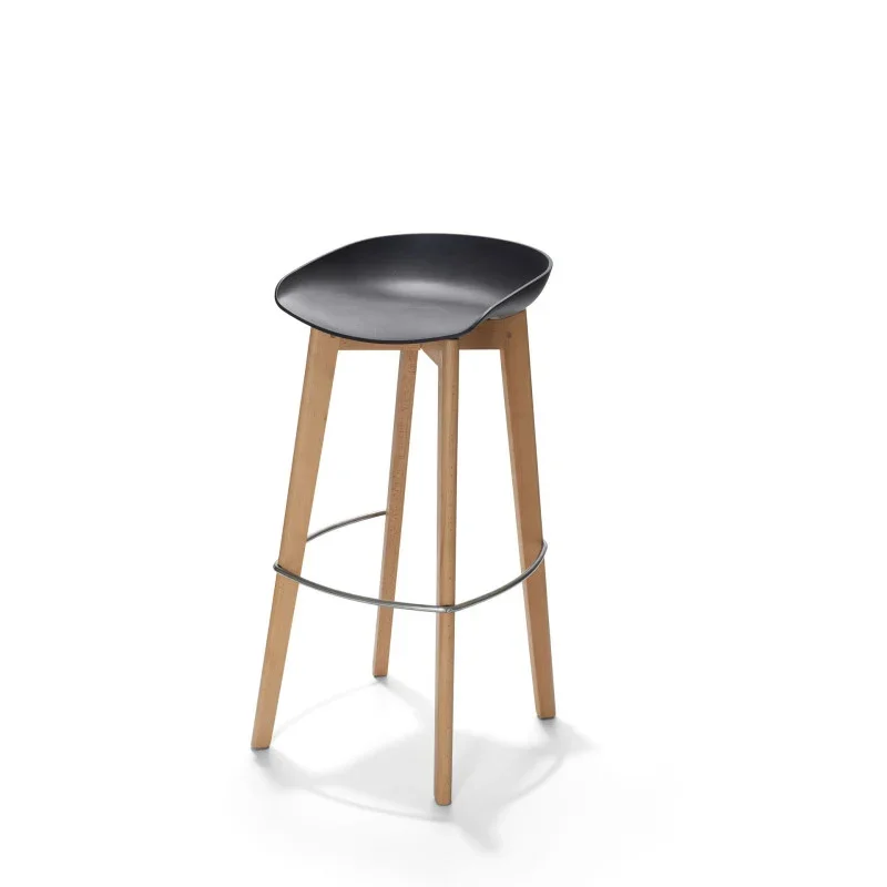 Tabouret de Bar Keeve sans Dossier - Noir Solde
