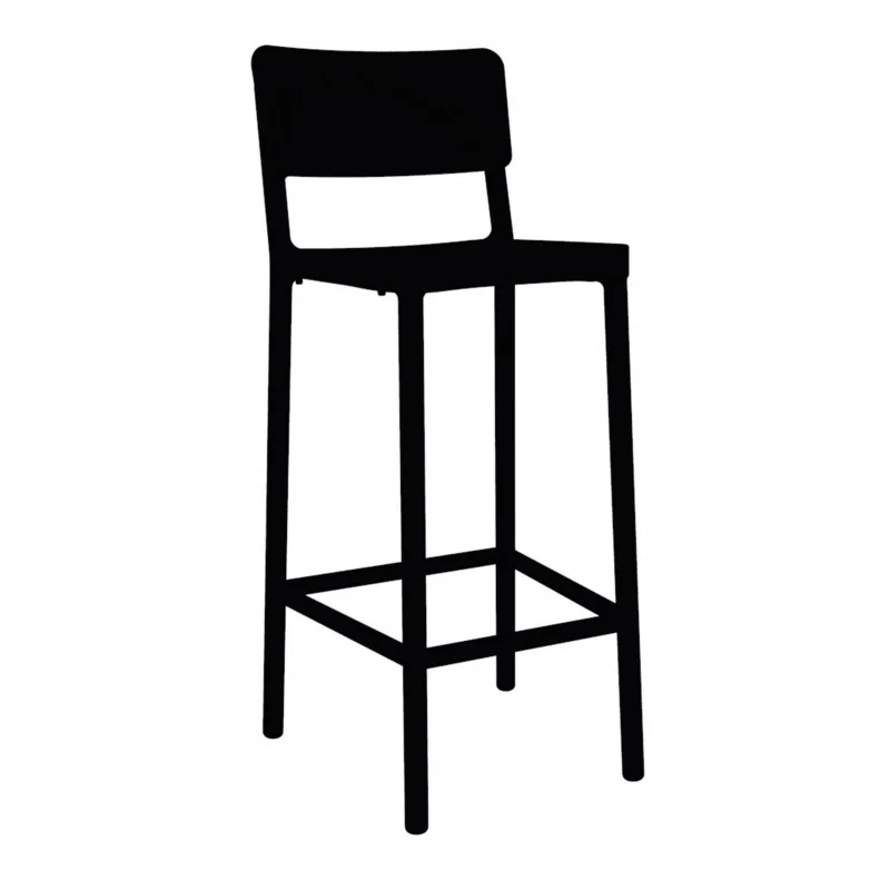 Tabouret Haut Lisboa - Noir - Lot de 4 Jusqu’à Épuisement Des Stocks