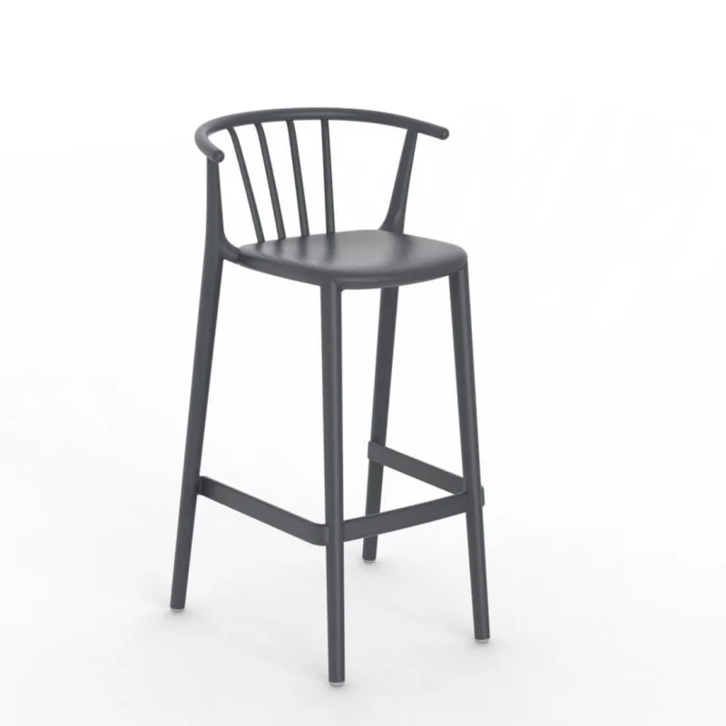 Réduction Tabouret Haut Woody - Gris Foncé - Lot de 4
