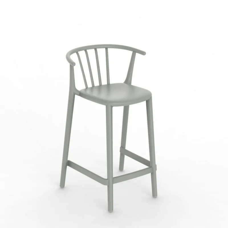 Expédition Rapide Tabouret Moyen Woody - Gris-Vert - Lot de 4