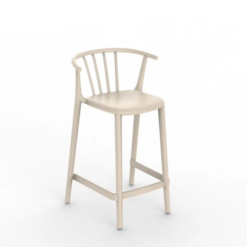 Tabouret Moyen Woody - Ivoire - Lot de 4 Expédition Rapide