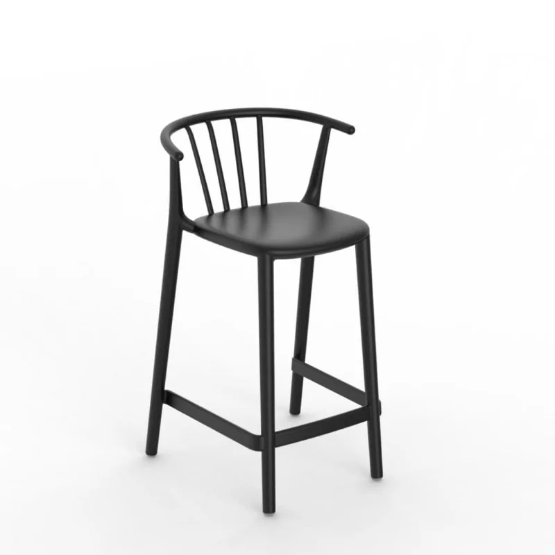 Nouvel Arrivage Tabouret Moyen Woody - Noir - Lot de 4