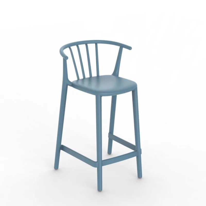Prix Cassé Tabouret Moyen Woody - Bleu Retro - Lot de 4