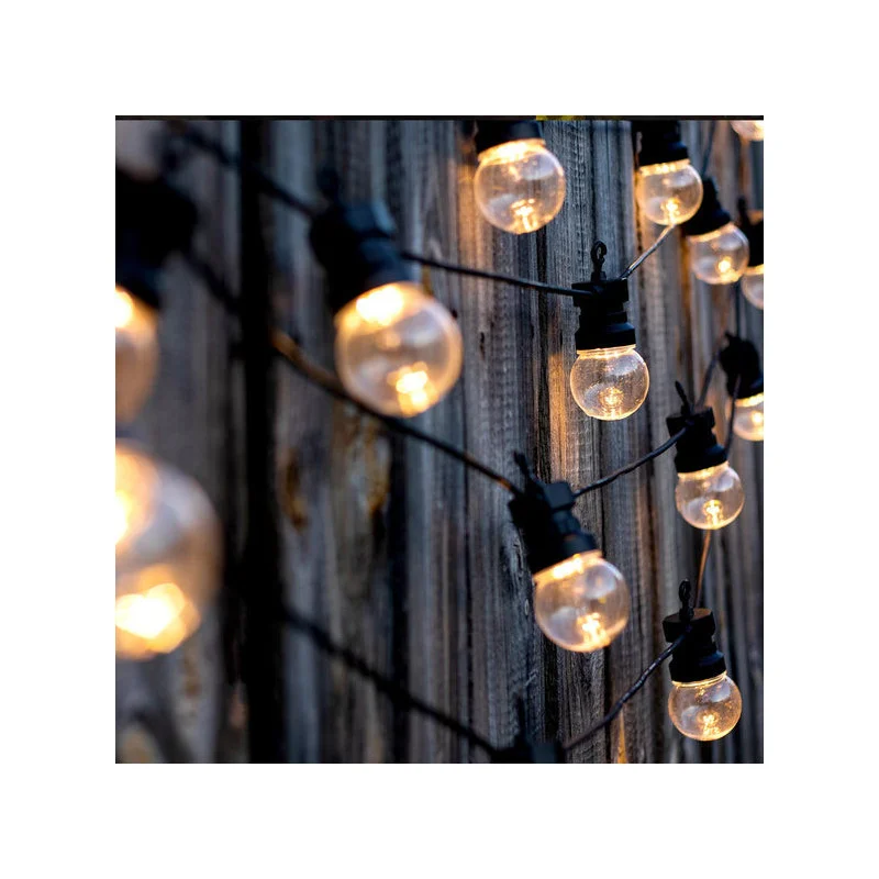 Offre Du Jour Guirlande Lumineuse Solaire et Prise LED Guinguette 7.5 m - Party Clear Hybrid