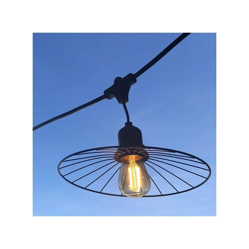 Guirlande Lumineuse Extérieure à Abat Jour Acier 6 m - Chic Cage Light Offre Du Jour