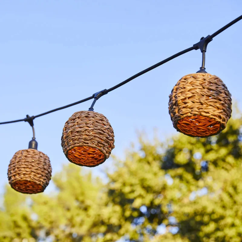Achat Immédiat Guirlande Lumineuse Raccordable à Abat-Jour Rotin 6 m - Pine Light