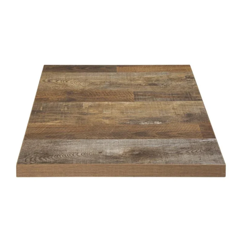 Prix Cassé Plateau de Table Carré Effet Bois Vieilli - L 700mm