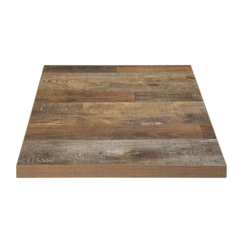 Plateau de Table Carré Effet Bois Vieilli - 600 x 600mm Prix Choc