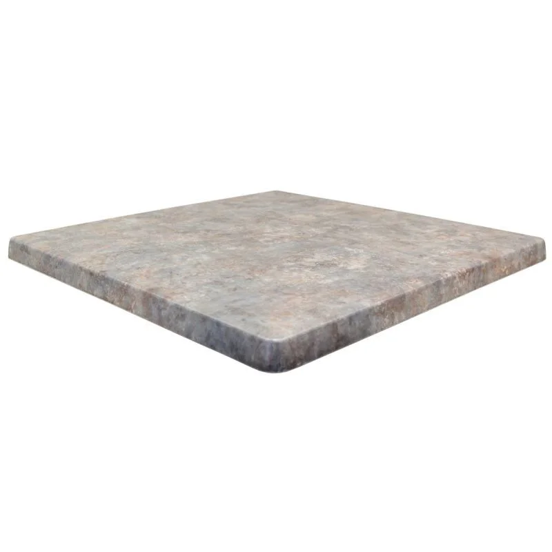 Plateau de Table Carré en Bois HDF - Zinc - 600 x 600 mm Populaire