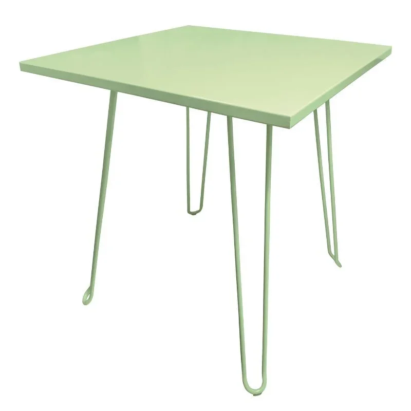 Table Carrée avec Plateau en Aluminium Vert Epoxy - 700 x 700 mm Acheter En Ligne