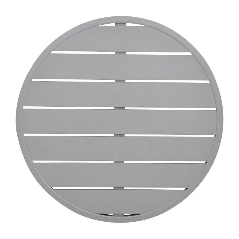 Promotion Saisonnière Plateau de Table Rond en Aluminium Gris Clair 580 mm