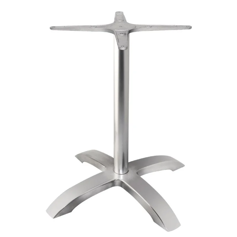 Dernier Modèle Pied De Table Base 4 Branches en Aluminium Brossé