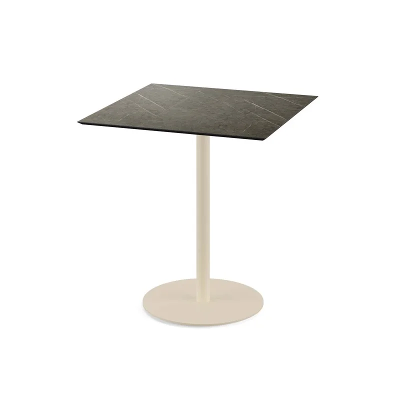 Meilleure Vente Table Bistrot Urban Piètement Sable et Plateau Midnight Marble - 70 x 70 cm