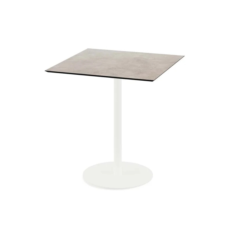 Table Bistrot Urban Piètement Blanc et Plateau Moonstone - 70 x 70 cm Petit Prix