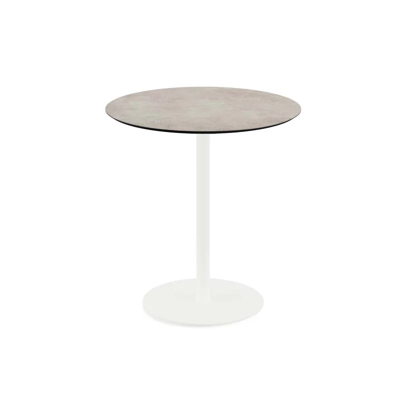 Acheter Direct Table Bistrot Urban Piètement Blanc et Plateau Moonstone - Ø 70 cm