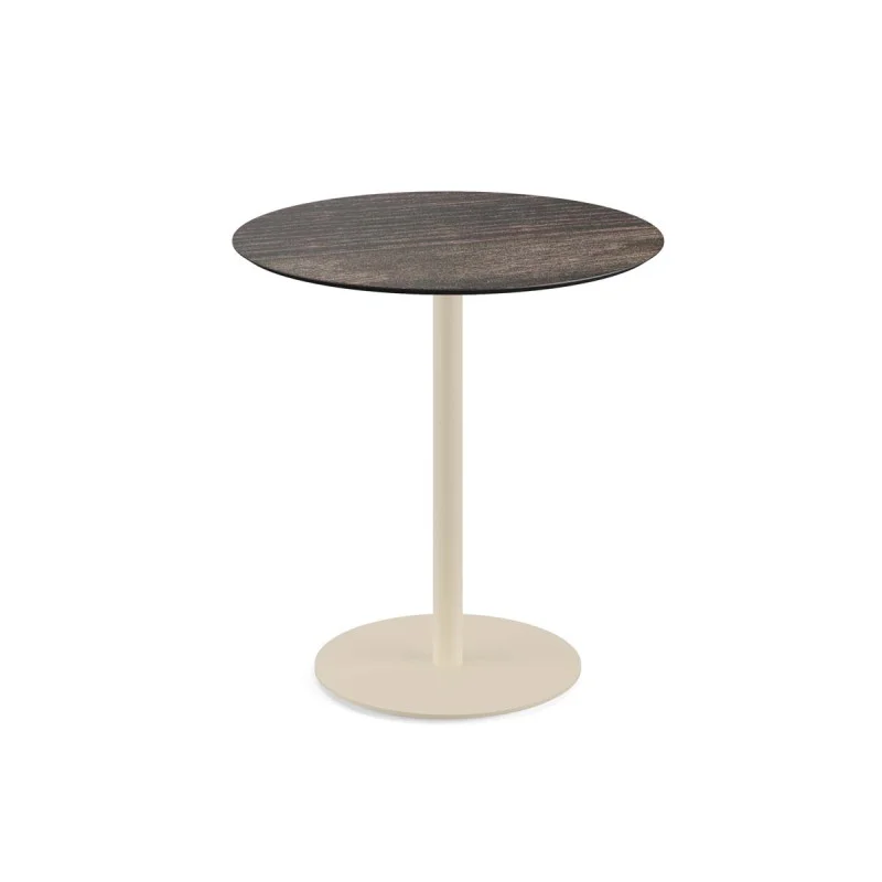 Table Bistrot Urban Piètement Sable et Plateau Riverwashed Wood - Ø 70 cm Produit De Marque