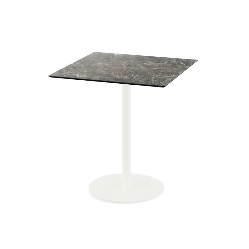 Offre Limitée Table Bistrot Urban Piètement Blanc et Plateau Galaxy Marble - 70 x 70 cm