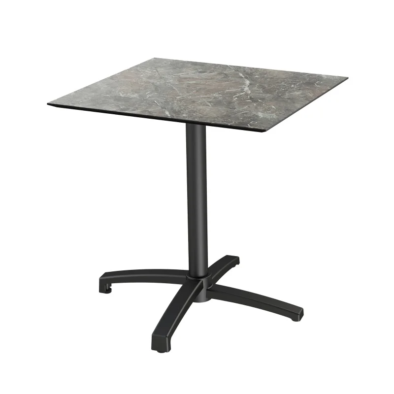 Remise Table de Bistrot X Cross avec Piètement Noir Galaxy Marble - 70 x 70 cm