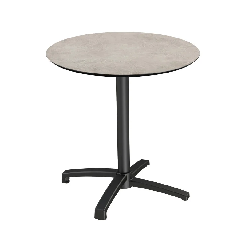 Haute Qualité Table de Bistrot X Cross avec Piètement Noir Moonstone - Ø 70 cm