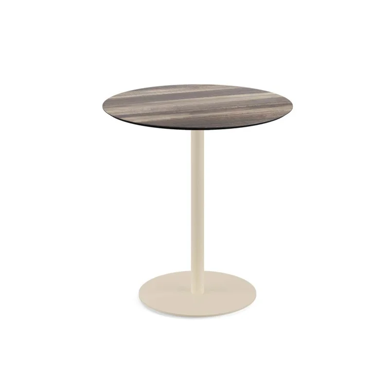 Table Bistrot Urban Piètement Sable et Plateau Tropical Wood - Ø 70 cm Acheter En Ligne