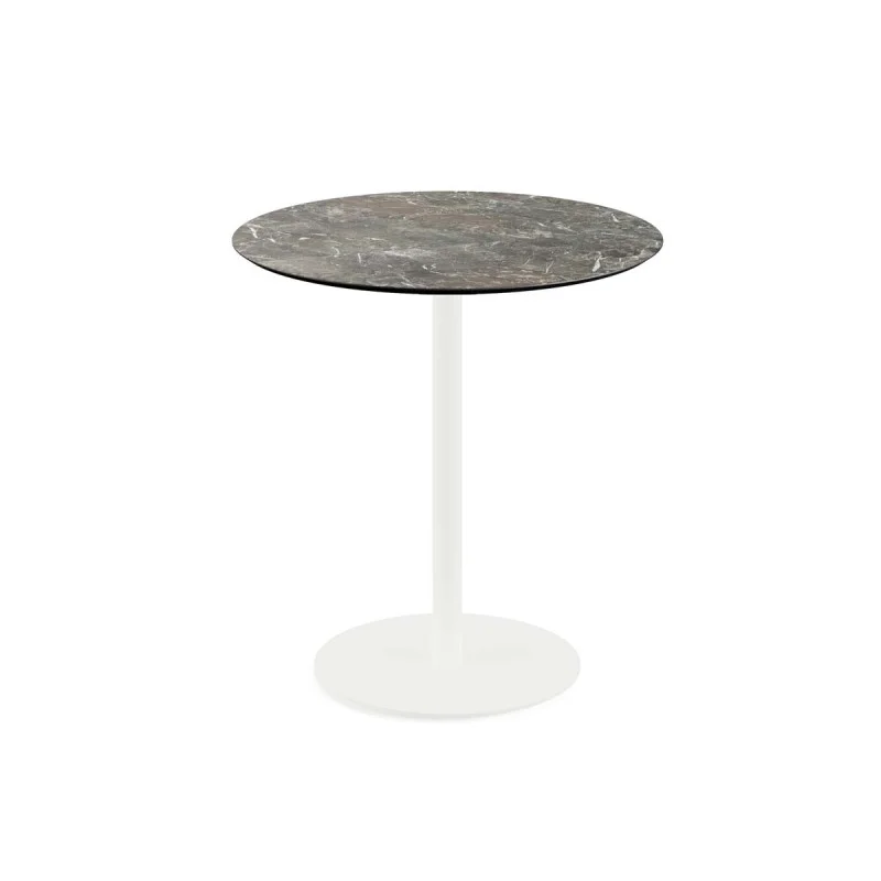 Livraison Gratuite Table Bistrot Urban Piètement Blanc et Plateau Galaxy Marble - Ø 70 cm
