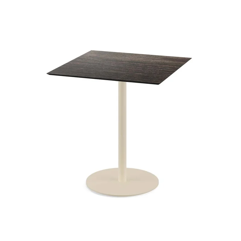 Table Bistrot Urban Piètement Sable et Plateau Riverwashed Wood - 70 x 70 cm Nouvelle Collection