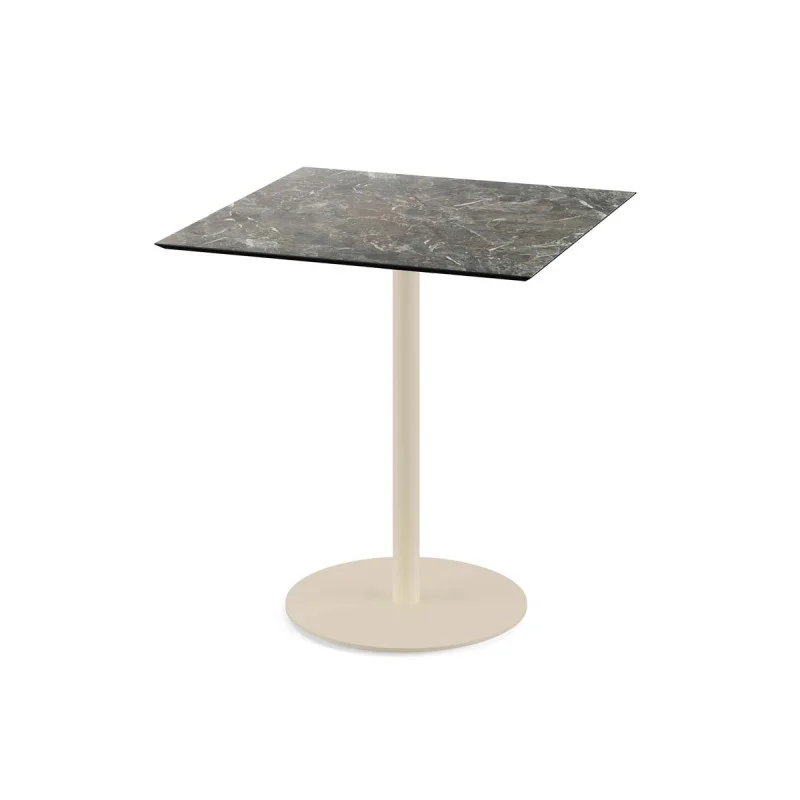 Table Bistrot Urban Piètement Sable et Plateau Galaxy Marble - 70 x 70 cm Meilleur Prix