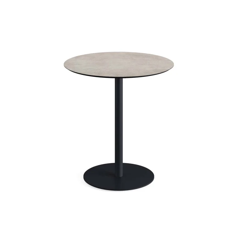 Quantité Limitée Table Bistrot Urban Piètement Noir et Plateau Moonstone - Ø 70 cm