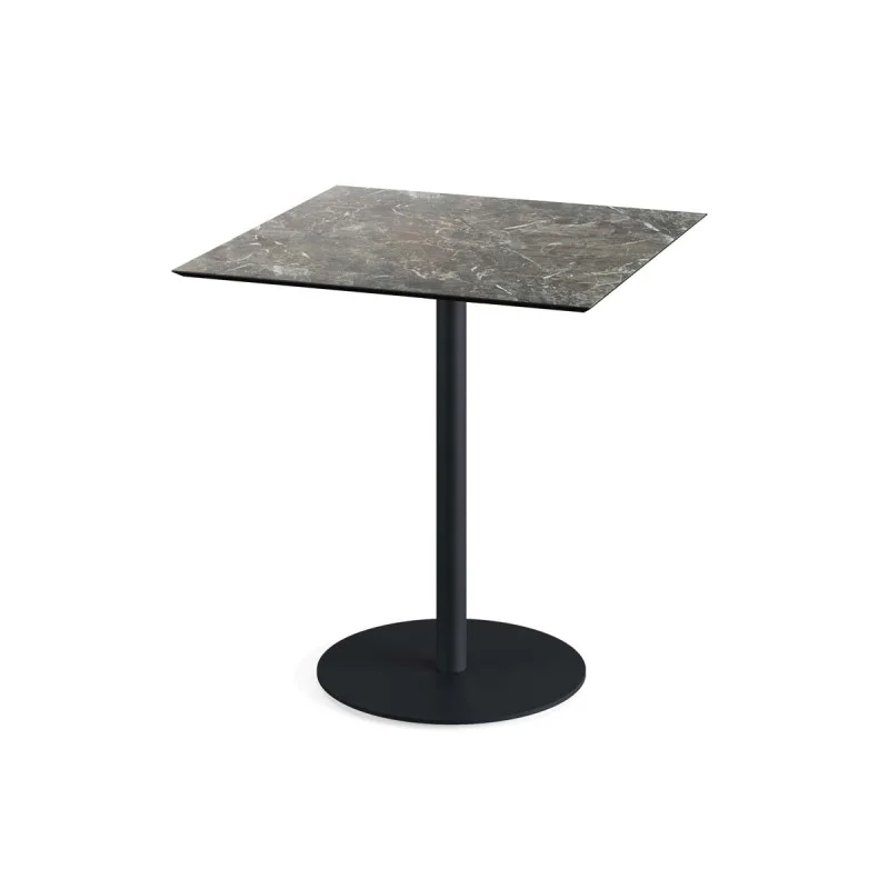 Table Bistrot Urban Piètement Noir et Plateau Galaxy Marble - 70 x 70 cm Meilleure Vente