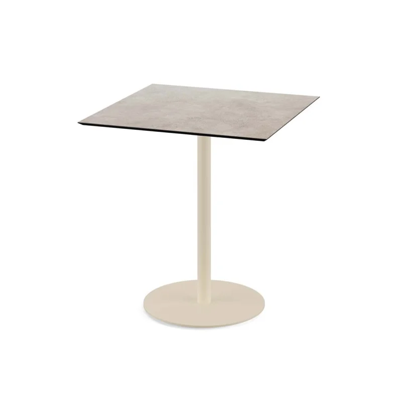 Réduction Table Bistrot Urban Piètement Sable et Plateau Moonstone - 70 x 70 cm