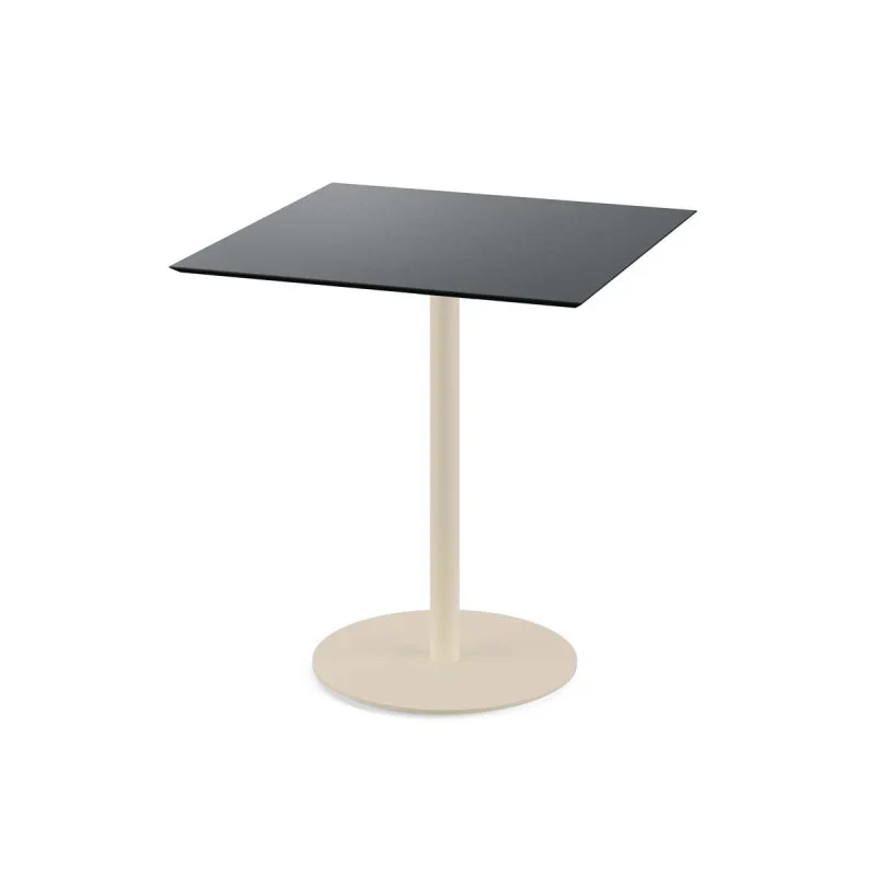 Acheter En Ligne Table Bistrot Urban Piètement Sable et Plateau Noir - 70 x 70 cm