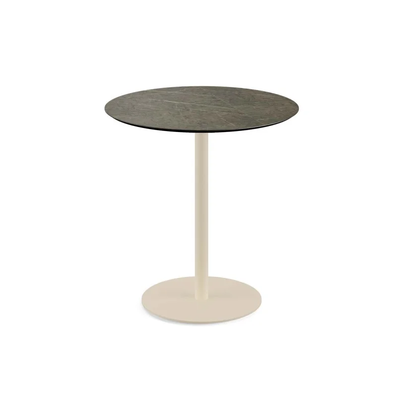 Table Bistrot Urban Piètement Sable et Plateau Midnight Marble - Ø 70 cm Populaire