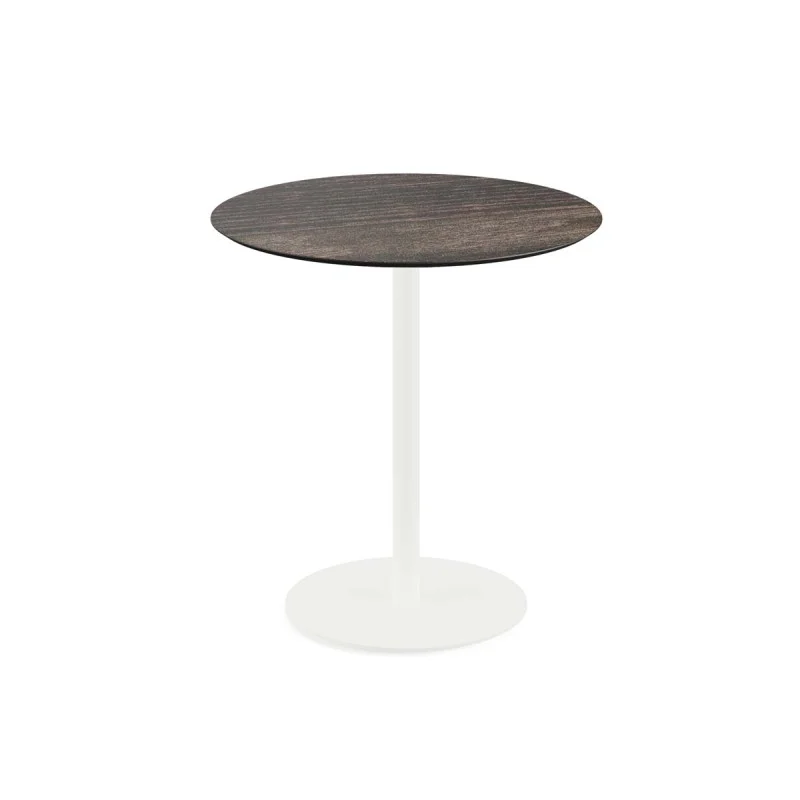 Table Bistrot Urban Piètement Blanc et Plateau Riverwashed Wood - Ø 70 cm Commander Maintenant
