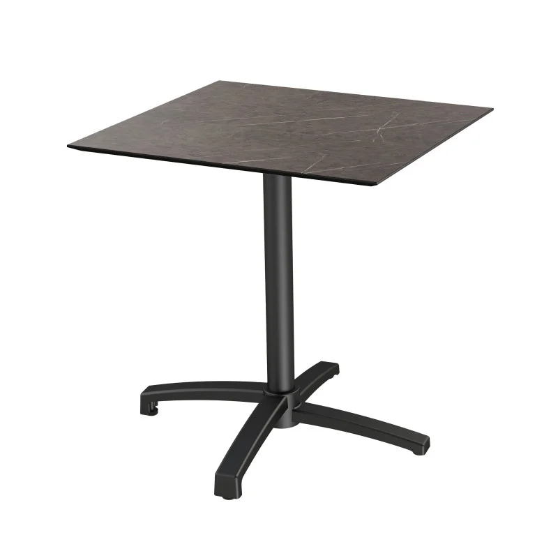 Table de Bistrot X Cross avec Piètement Noir Midnight Marble - 70 x 70 cm Bon Plan