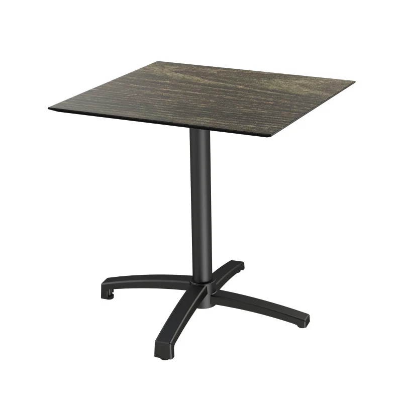 Table de Bistrot X Cross avec Piètement Noir Riverwashed - 70 x 70 cm Nouvel Arrivage