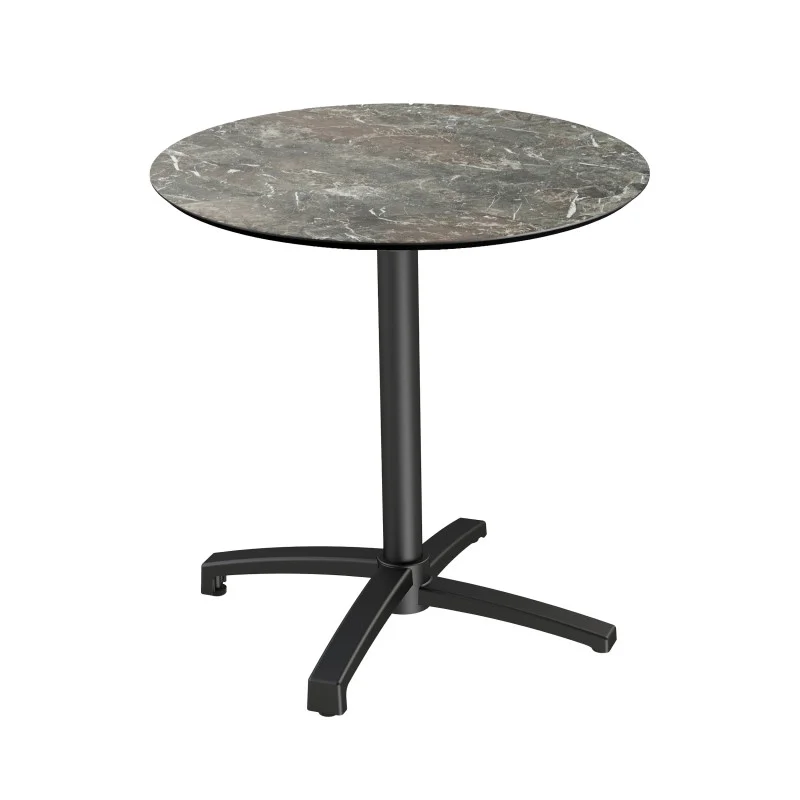 Table de Bistrot X Cross avec Piètement Noir Galaxy Marble - Ø 70 cm Prix Choc